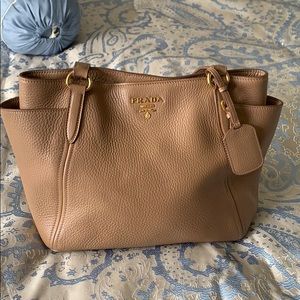 Prada tan handbag